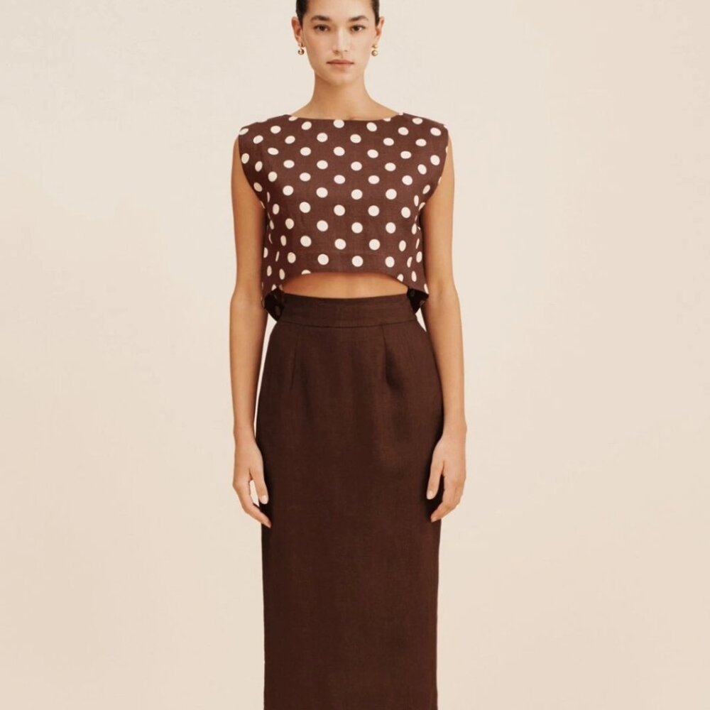 NWT NEW POSSE LINEN EMMA SKIRT SIZE SMALL S